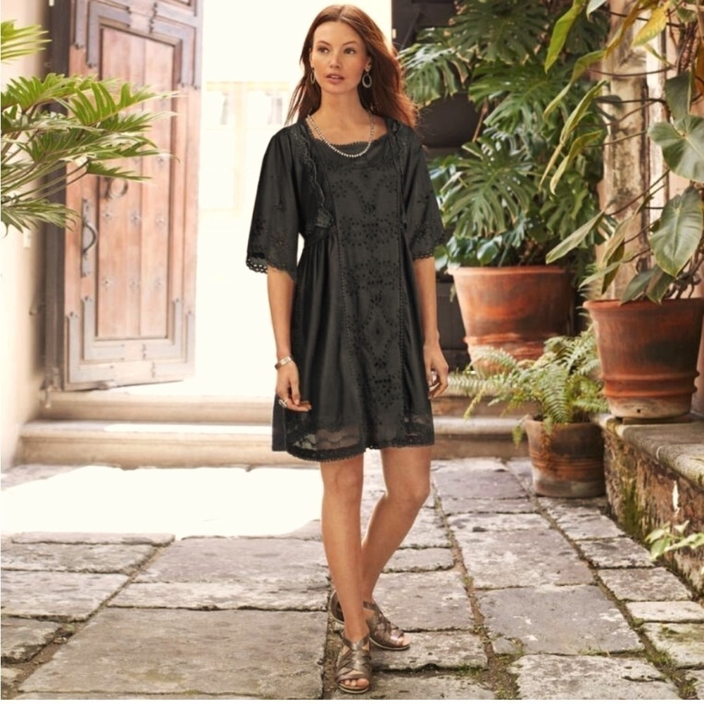 Sundance Bella Notte Eyelet Women’s Black Dress Black Xs